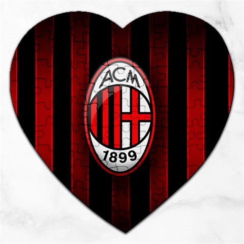 Ac Milan Logo Jigsaw Puzzle (Heart) from ArtsNow.com Front