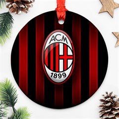 Ac Milan Logo Round Ornament (Two Sides) from ArtsNow.com Back