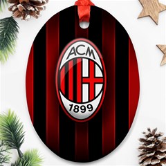 Ac Milan Logo Oval Ornament (Two Sides) from ArtsNow.com Front