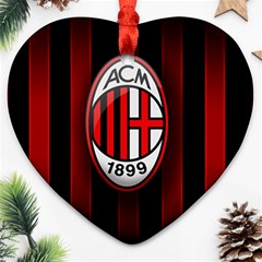 Ac Milan Logo Heart Ornament (Two Sides) from ArtsNow.com Front