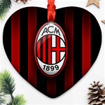 Ac Milan Logo Heart Ornament (Two Sides)