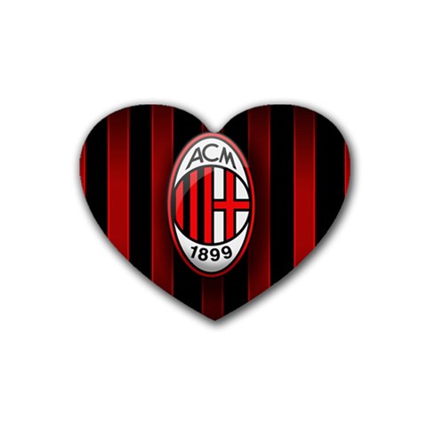 Ac Milan Logo Rubber Coaster (Heart) from ArtsNow.com Front