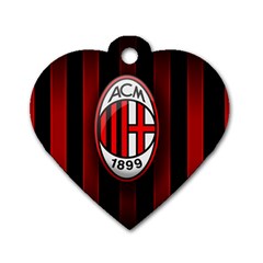 Ac Milan Logo Dog Tag Heart (Two Sides) from ArtsNow.com Back