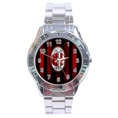 Ac Milan Logo Stainless Steel Analogue Watch from ArtsNow.com Front