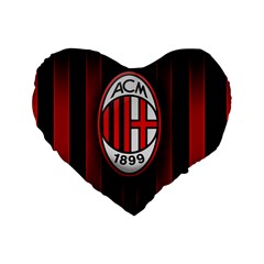 Ac Milan Logo Standard 16  Premium Flano Heart Shape Cushion  from ArtsNow.com Front