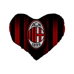 Ac Milan Logo Standard 16  Premium Flano Heart Shape Cushion  from ArtsNow.com Back