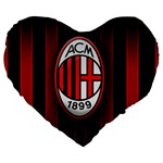 Ac Milan Logo Large 19  Premium Flano Heart Shape Cushion