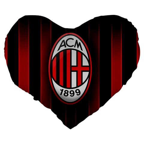 Ac Milan Logo Large 19  Premium Flano Heart Shape Cushion from ArtsNow.com Back