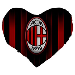 Ac Milan Logo Large 19  Premium Flano Heart Shape Cushion from ArtsNow.com Back
