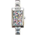 Alpha Pattern Rectangle Italian Charm Watch