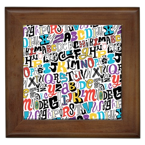 Alpha Pattern Framed Tile from ArtsNow.com Front