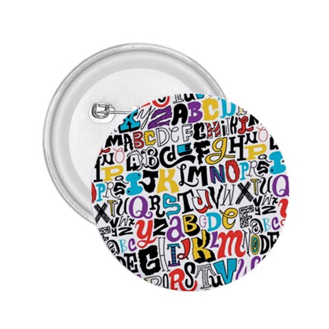 Alpha Pattern 2.25  Button from ArtsNow.com Front
