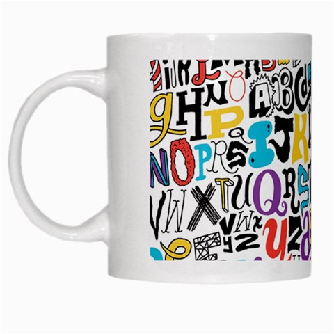 Alpha Pattern White Mug from ArtsNow.com Left