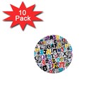 Alpha Pattern 1  Mini Button (10 pack) 