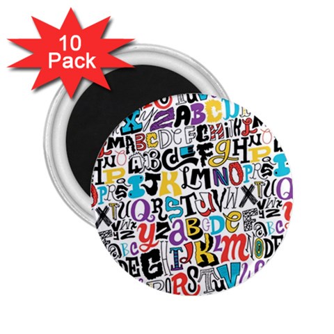 Alpha Pattern 2.25  Magnet (10 pack) from ArtsNow.com Front