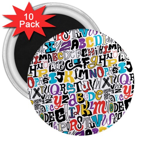 Alpha Pattern 3  Magnet (10 pack) from ArtsNow.com Front