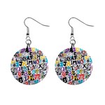 Alpha Pattern 1  Button Earrings