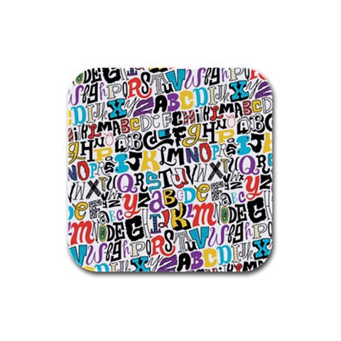 Alpha Pattern Rubber Square Coaster (4 pack) from ArtsNow.com Front