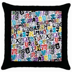 Alpha Pattern Throw Pillow Case (Black)