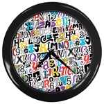 Alpha Pattern Wall Clock (Black)