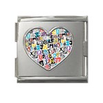 Alpha Pattern Mega Link Heart Italian Charm (18mm)
