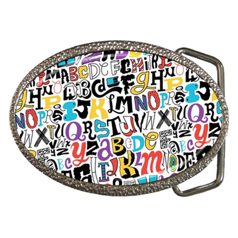 Alpha Pattern Belt Buckle from ArtsNow.com Front