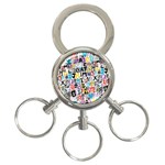 Alpha Pattern 3-Ring Key Chain