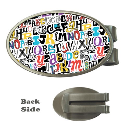Alpha Pattern Money Clip (Oval) from ArtsNow.com Front