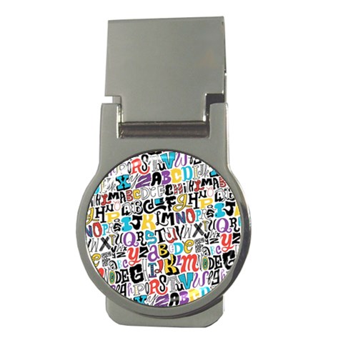 Alpha Pattern Money Clip (Round) from ArtsNow.com Front