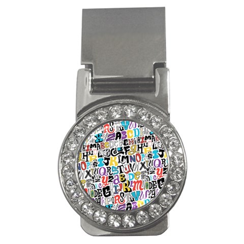 Alpha Pattern Money Clip (CZ) from ArtsNow.com Front