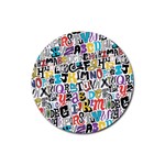 Alpha Pattern Rubber Coaster (Round)