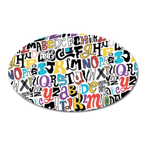 Alpha Pattern Magnet (Oval) from ArtsNow.com Front