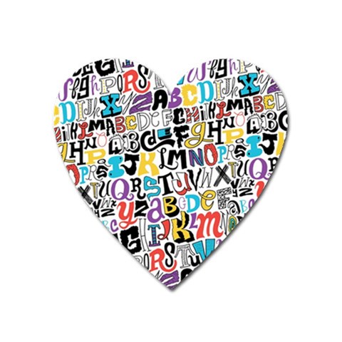 Alpha Pattern Magnet (Heart) from ArtsNow.com Front