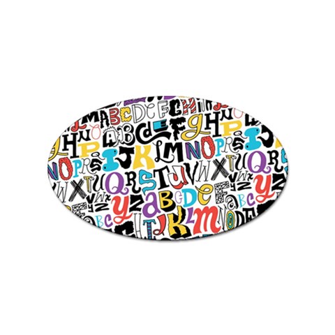 Alpha Pattern Sticker Oval (100 pack) from ArtsNow.com Front