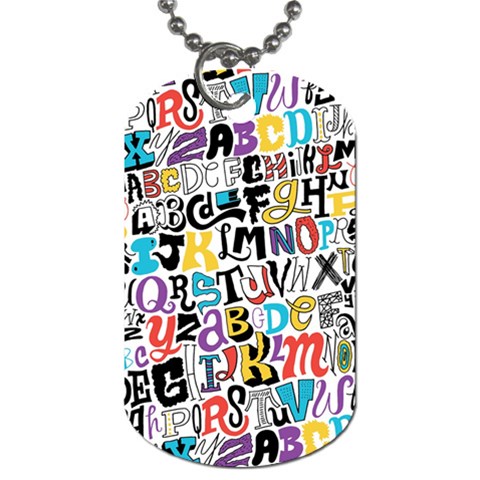 Alpha Pattern Dog Tag (Two Sides) from ArtsNow.com Front