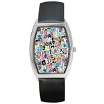 Alpha Pattern Barrel Style Metal Watch