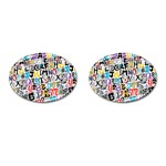 Alpha Pattern Cufflinks (Oval)