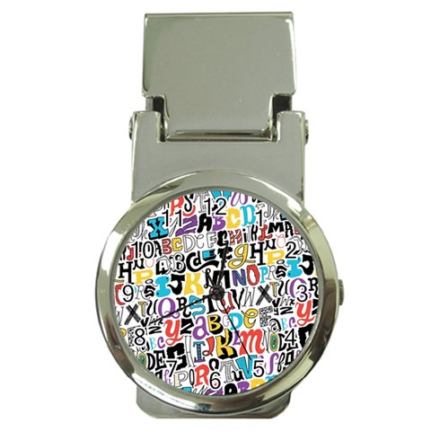Alpha Pattern Money Clip Watch from ArtsNow.com Front