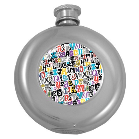 Alpha Pattern Hip Flask (5 oz) from ArtsNow.com Front
