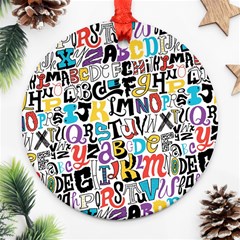 Alpha Pattern Round Ornament (Two Sides) from ArtsNow.com Front