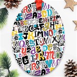 Alpha Pattern Oval Ornament (Two Sides)
