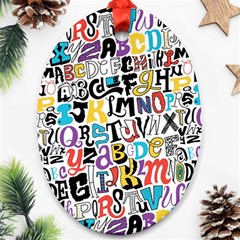 Alpha Pattern Oval Ornament (Two Sides) from ArtsNow.com Back