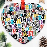 Alpha Pattern Heart Ornament (Two Sides)