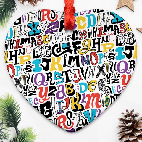Alpha Pattern Heart Ornament (Two Sides) from ArtsNow.com Back