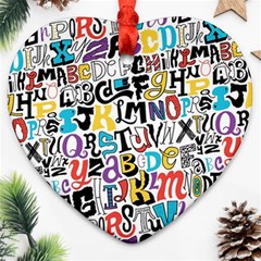 Alpha Pattern Heart Ornament (Two Sides) from ArtsNow.com Back