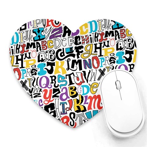 Alpha Pattern Heart Mousepad from ArtsNow.com Front