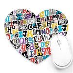 Alpha Pattern Heart Mousepad