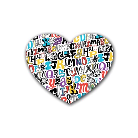 Alpha Pattern Heart Coaster (4 pack) from ArtsNow.com Front