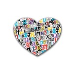 Alpha Pattern Heart Coaster (4 pack)