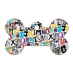 Alpha Pattern Dog Tag Bone (Two Sides)